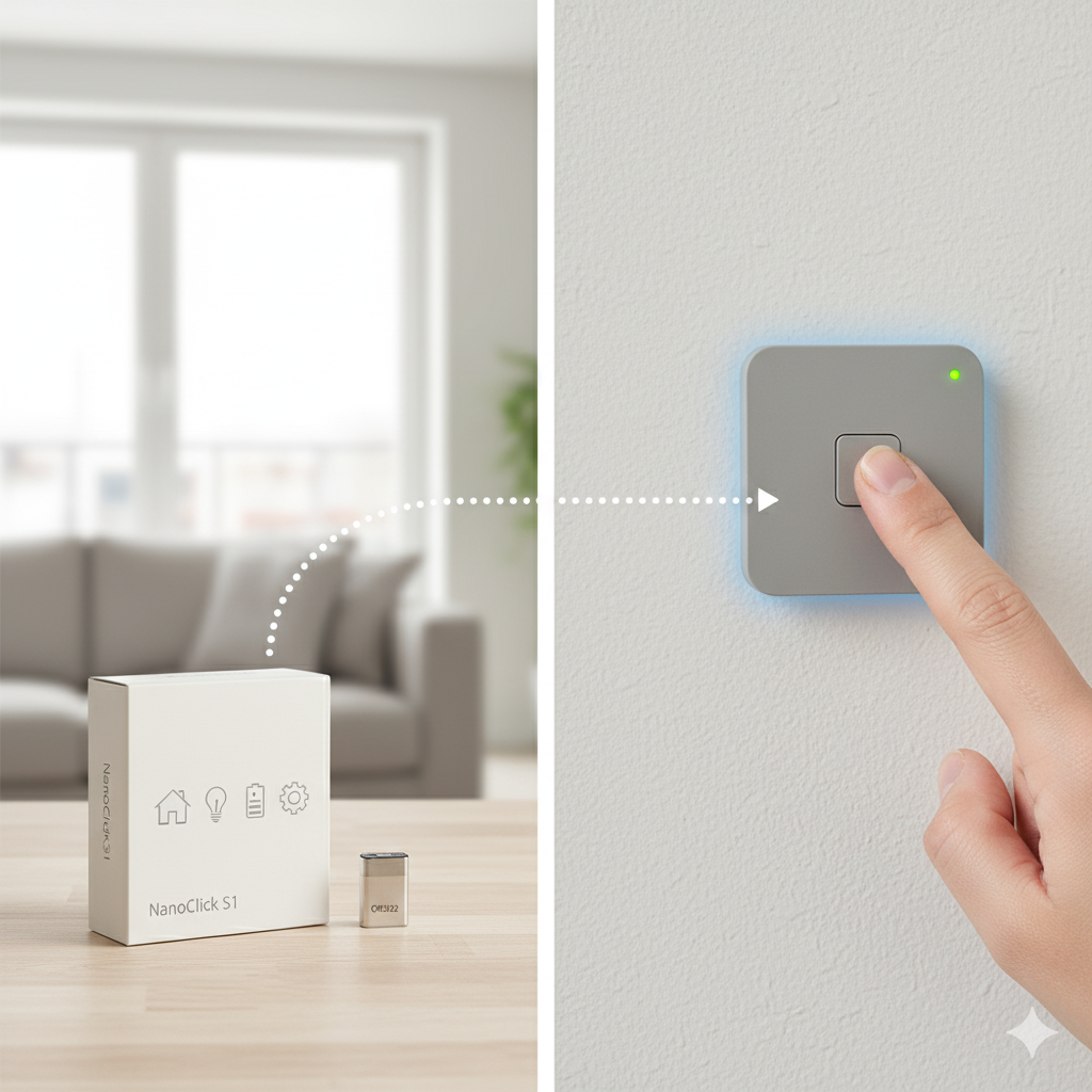 Minimālais bezvadu slēdzis NanoClick S1