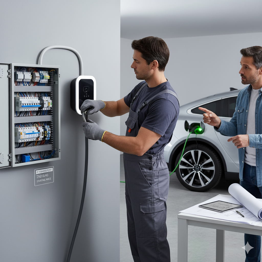 Uzlādes staciju uzstādīšanas pakalpojumi elektromobiļiem